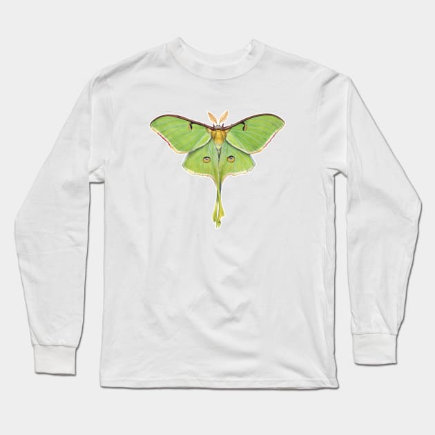 Luna Moth Long Sleeve T-Shirt by JadaFitch